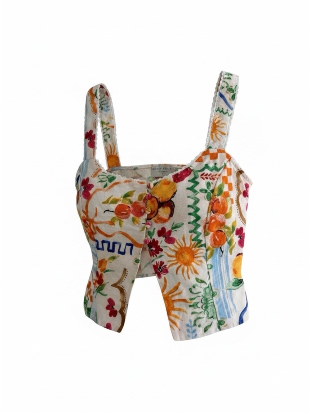 Fruit Print Tank Top Italian Summer Mediterranean Aesthetic